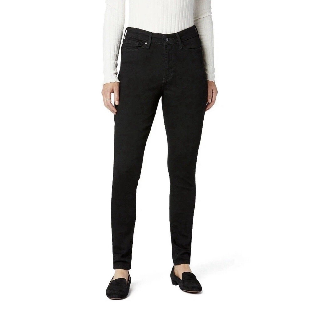 Levi Strauss Signature High-Rise Skinny Jeans Black Size 14S Super Stretch